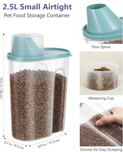 ANVS 20Lbs Dog Food Storage Container Collapsible Dog Food Container with Airtight Lids,Wheels, Scoop and 2.5L Small Pet Food Storage Container Dry Food For Dog, Cat and Other Pet Food (Gray-2)