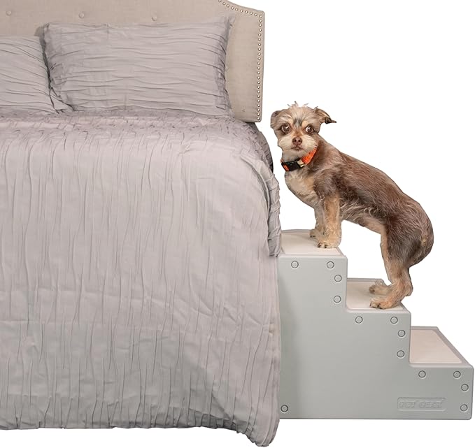 Pet Gear Pet Step III & IV Pet Stairs for Small Dogs and Cats up to 50 pounds, Lightweight, No Tools Required, 13 Colors to Choose from, New Essential Grey, 3 Steps