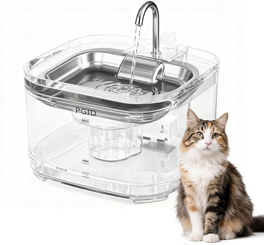Cat Water Fountain Corded, 108oz/3.2L Pet Fountains for Cats/Dog Indoor Automatic Waterer Bowls for Drinking Small Animal Water Dispenser Auto Kitty Watering Supplies