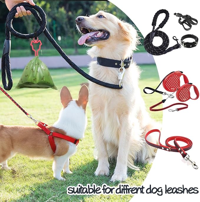 Dog Poop Bag Holder, Waste Bag Holder, Dog Poop Bag Carrier, Hand Free Holder (10 pack, Red)
