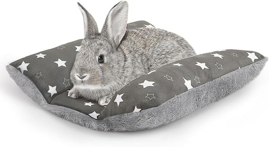 Rabbit Bed 15"X14"Thickened and Soft Bunny Bed Washable Cuddle Cushion Plush Mat Double-Sided Plush Small Pet Flop Mat Cotton Pillow for Rabbit