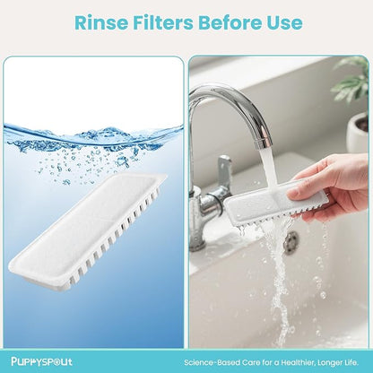 Cat Water Fountain Filters - 108oz/3.2L Cat Water Fountain, Stainless Steel Pet Fountain Dispenser for Cats, Dogs, Multiple Pets (10 pcs Filters)