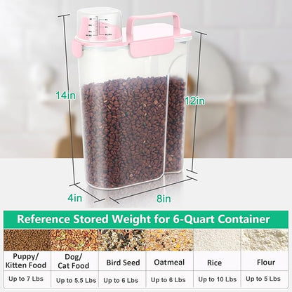 TBMax Cat Dog Food Container 5 to 7 lbs, Secondary Pet Food Storage Beyond a Large Dog Food Bin for Daily Use, Easy-Pouring Bird Seed Dispenser, Portable Travel Kibble Container for Outdoor Feeding
