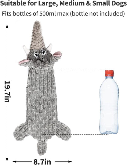 Dog Toys, Squeaky Plush No Stuffing Crinkle Dog Toy for Small Medium Large Dogs, Interactive Puppy Teething Water Bottle Dog Chew Toy