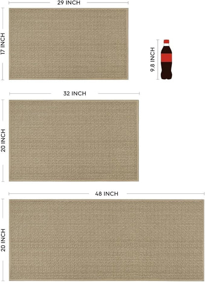 Artoid Mode Washable Non Slip Kitchen Rugs and Mats Set of 2, Rubber Backing Absorbent Kitchen Mats for Floor Front of Sink - 20x32 and 20x48 Inch