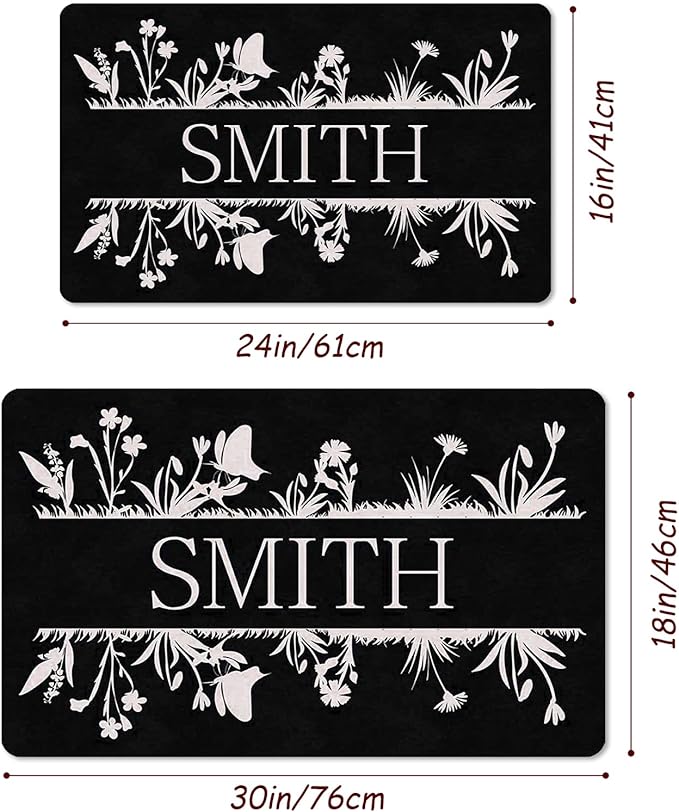 Custom Doormat with Family Name - Personalized Entryway Door Mat Front Door Mat for Outdoor Decor Entrance Mat Housewarming Gift with Anti-Slip Backing