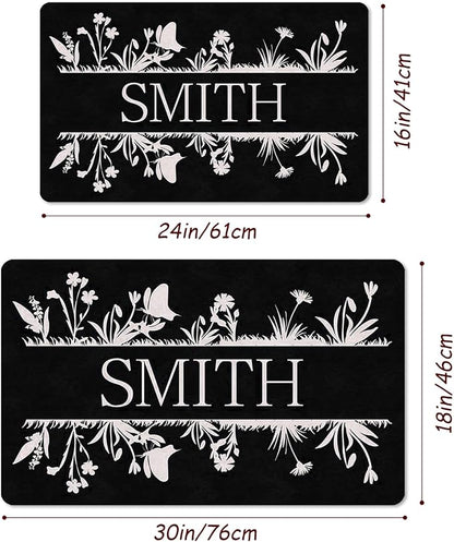 Custom Doormat with Family Name - Personalized Entryway Door Mat Front Door Mat for Outdoor Decor Entrance Mat Housewarming Gift with Anti-Slip Backing