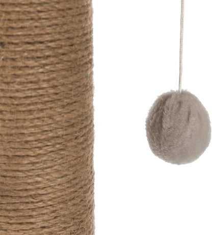 Trixie Valencia Scratching Post – Cat Tower with Sisal Posts, Condo & Dangling Toy – Compact Cat Furniture for Indoor Cats – Gray, 17.3" x 13" x 28"
