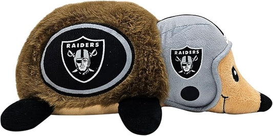 NFL LAS Vegas Raiders Plush Hedgehog Toy for Dogs & Cats, Cool Soft Pet Toy for Fun and Interactive Play, Dog Chew Toy with Squeaker, Licensed Hot Pet Toy
