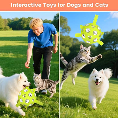 Dog Balls Toys, Durable Dog Soccer Ball with Straps, Herding Ball, Dog Toys Outdoor, Fun Birthday Gift for Medium Large Dogs, 8 Inch