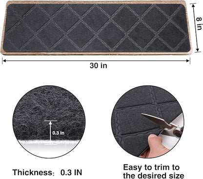 Stair Treads for Wooden Steps 15pcs - 8x30in Carpet Stairs Runner Indoor Non-Slip Stair Mats for Kids Elders and Pets