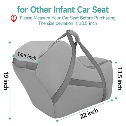 YOREPEK Car Seat Travel Bag for Airplane Compatible with Nuna Pipa Car Seat and Base, Fits for DOONA Stroller without Base, Padded Car Seat Carrier for Airport with 5 Protective Bumper Feet, All Gray