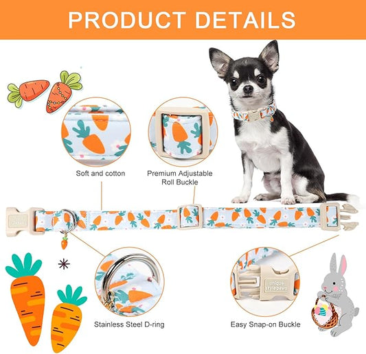 Unique style paws Dog Collar Plastic Buckle with Pendant Puppy Collar for Easter Flower Carrot for Small Medium Large Boys Girls Dogs