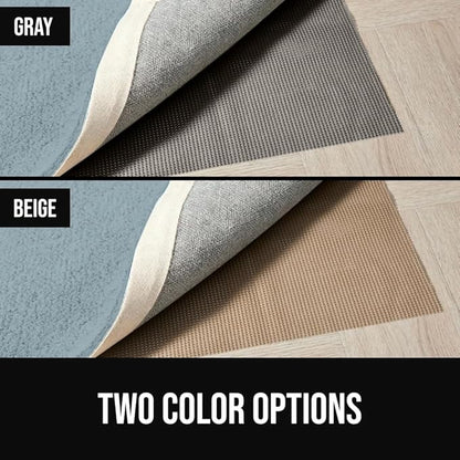 GORILLA GRIP Premium Dual Sided Extra Thick 2x10 Rug Gripper Pad for Hardwood Floors, Breathable Slip Resistant Pad Grips Under Carpet Area Rugs for Hard Surface Floor Protection, Easy Trim Mats Beige
