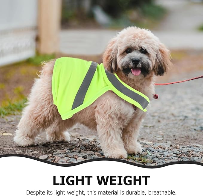 POPETPOP Dog Reflective Safety Vest for Night Outdoor Use - High Visibility Breathable Summer Clothes for Small Dogs Walking Running Hiking (Fluorescent Yellow-S)