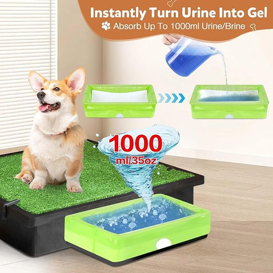 Xfire 30 Pack Pet Loo Liners for Petsafe Dog Potty Pee Pod, Disposable Pet Loo Tray Liner Bags with Absorbent Pads Instant Odor Control Urine Disposal Kit (Lemon)