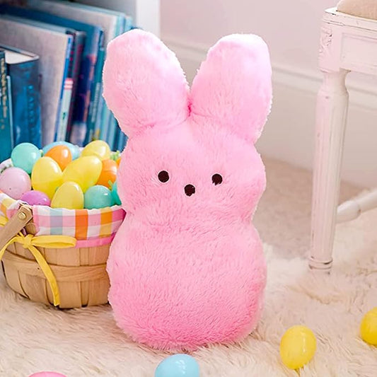 Animal Adventure | 15" Pink Shaggy Bunny Peeps Plush | Easter Basket Stuffed Animals for Kids | Marshmallow Candy | Huggable Ultra Soft Plushie Stuffers Buddy Toy | Collectable Gifts | Aged 3+
