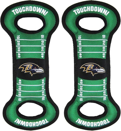 Pets First NFL Football Field Dog Toy with Squeaker. - Baltimore Ravens - for Tug, Toss, & Fetch. - Tough & Durable Pet Toy (Pack of 2)