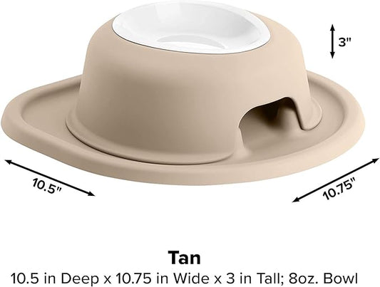 WeatherTech Single High Pet Feeding System w/Plastic Dog/Cat Bowls - 3" High Stand Tan (PSH0803TNTN)