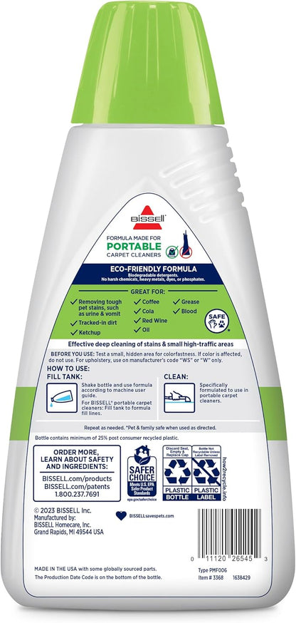 Bissell Simply Spot & Stain Portable Carpet Cleaner Formula, 32 oz, 3368