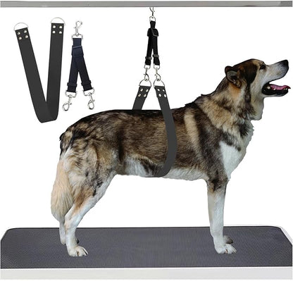 Pet Dog Grooming Belly Strap – 2 Inch Wide Waterproof Strong PVC Support Band, Grooming Loop Restraint for Pet Bathing & Grooming (Black-Long)