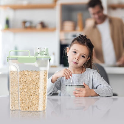 TBMax Airtight Rice Container 10 Lbs, Cereal Dispenser, Pet Cat Dog Food Storage Container, Plastic Kitchen Pantry Food Storage Holder with Cup -Light Green