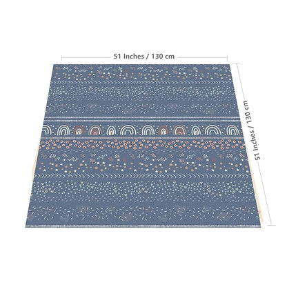 Splat Mat for Under High Chair/Arts/Crafts, WOMUMON 51" Waterproof Spill Mat Washable Non-Slip Floor Protector Splash Mat, Messy Mat and Table Cloth