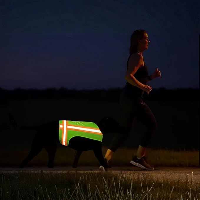 Reflective Dog Vest. High Visibility Yellow Safety Vest for Outdoors. Safeguard Your Dog with Easy to wear Adjustable and Breathable Reflective Gear (Large)