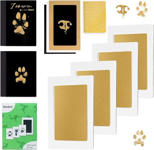 Inkless Paw Print Kit,Dog Paw Print Kit,Dog Nose Print Kit,Clean Touch Ink Pads and Imprint Cards,Pet Paw Print Impression Kit for Dogs Cats Footprint Keepsake
