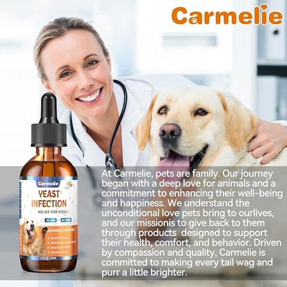 Natural Yeast Relief for Dogs, Support Healthy Itch Relief, Ear Paw Discomfort Care, Itch Relief for Dog, Allergy Supports, Inflammation Relief for Dogs, 60ml Bacon Flavor