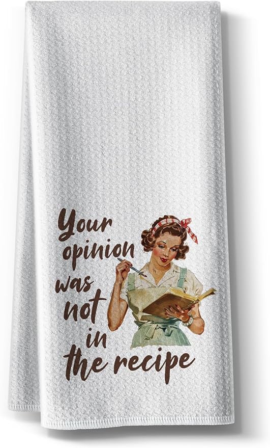 Funny Recipe Kitchen Towels-Microfiber Hilarious Absorbent Hand Towel Dish Rags, for Hostess Mom New Home Housewarming on Birthday,Christmas,Thanksgiving Day,16" x 24"