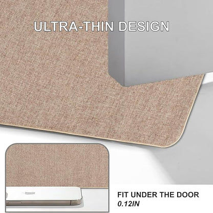 Indoor Door Mat, 1/10 in Ultra Thin Door Mat, Non-Slip Natural Rubber Backing Inside Doormat, Washable, Low-Profile Entrayway Mats, Durable Dirt Trapper for Various Entrance, 47''X24'' Khaki