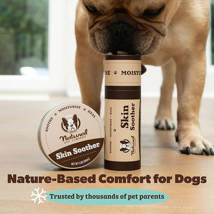 Natural Dog Company Skin Soother Balm for Irritation, Allergy & Itch Relief for Dogs, Hot Spot Treatment, Dog Moisturizer for Dry Skin, Healing Ointment, Coconut Oil & Vitamin E (0.15oz Travel Stick)