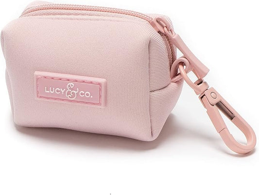 Lucy & Co. Rosewater Everyday Dog Poop Bag Holder - Cute Designer Pet Waste Bag Dispenser, One Size, Solid Light Pink