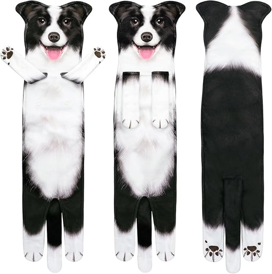 AGRIMONY Border Collie Dog Funny Hand Towels for Kitchen Bathroom-Dog Mom Dad Gifts for Women Men Teens Kids-Easter Mothers Fathers Days Valentines Housewarming Birthday Gifts for Animals Lovers
