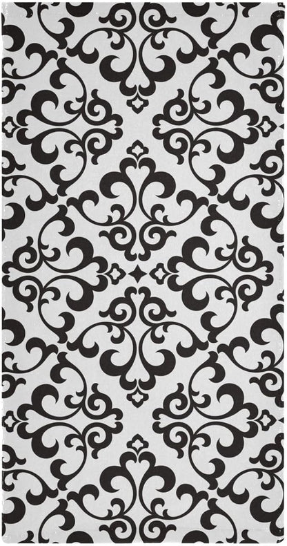 2 Pack White Black Boho Floral Hand Towels for Bathroom,Soft Absorbent Vintage Abstract Flower Modern Bath Hand Towels for Kitchen,Decorative Guest Bathroom Towels for Face,Shower,Gym 14"x28"
