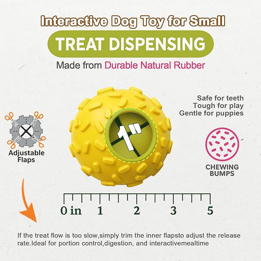 Interactive Dog Chew Toy for Small – Durable Treat Dispensing Puzzle Toy, Tough Enrichment Toy for Aggressive Chewers, Teeth Cleaning & Mental Stimulation Training Toy, Perfect for Boredom Relief