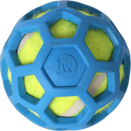 JW Pet Proten HOL-ee Roller Dog Chew Puzzle, Small, Lime Green Tennis Ball with Assorted Colors (Green, Red, Blue), 42204 (Pack of 2)