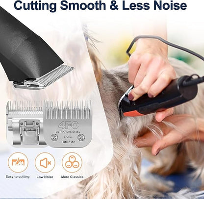 Clipper Blades Pet Grooming Clipper Replacement Blades Detachable Blade Compatible with andis/wahl/Oster Dog Clippers (4FC)