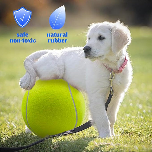 Big Tennis Ball for Dogs, Giant Dog Tennis Ball Toy Large Outdoor Sports Gift for Small Medium Large Dog (Yellow, 9.5 inch)