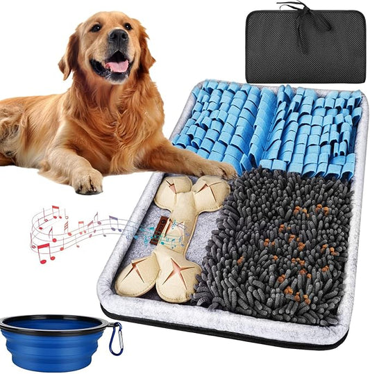 Snuffle Mat for Dogs, Interactive Feed Mat for Boredom, 17.3"×23.6" Pet Foraging Mat for Smell Training and Slow Eating with Stress Relief, Foraging Skills, Brain Stimulation