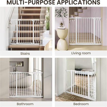 BalanceFrom Easy Walk-Thru Baby and Pet Safety Gate with Hold-Open and Auto-Close – Adjustable Steel Barrier for Stairs, Doorways, and Hallways, No Drilling Installation