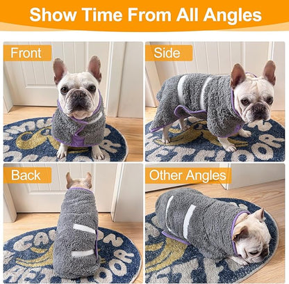 Dog Bathrobe Super Absorbent Dog Towels Large Quick Drying Robes for After Bath Soft Adjustable Warm Keeping Dogs Towel(S-XXL)
