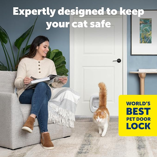 PetSafe Big Cat Door - Multi-Pet Doorway, Locking Cat Door Made For Interior & Exterior Use, Suitable for Pets Up to 25 lb, Push-&-Turn 4-Way Lock for Extra Security – Soft Close Flap for Added Safety