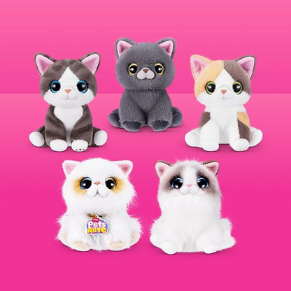 Pets Alive Smitten Kittens Series 2 (Ragdoll) by ZURU – Interactive Plush Cat Toy with 10 Sounds, Surprise Unboxing, Soft Collectible Pet for Ages 3+