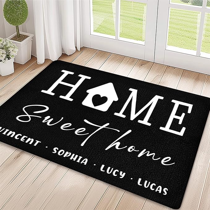Custom Doormat with Family Name - Personalized Entryway Door Mat Front Door Mat for Outdoor Decor Entrance Mat Housewarming Gift with Anti-Slip Backing Design14