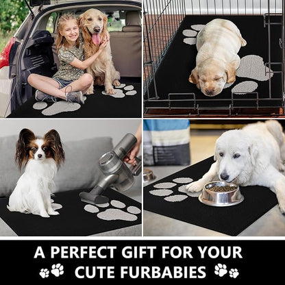 FONEYI Indoor Door Mat, 20"x32" Dog Mats for Muddy Paws, Rubber Backing Non Slip Super Absorbent Washable Entryway Rug, Low-Profile Front Back Door Mats, Inside Floor Doormats for Entryway, Black