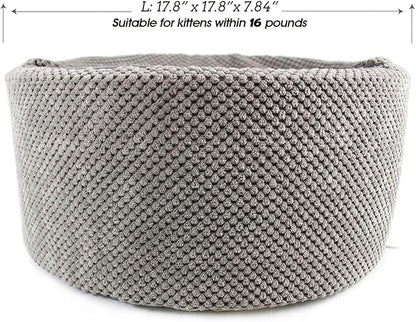 Winsterch Large Cat Bed - Soft, Enclosed & Washable cat Cave Bed for Indoor/Outdoor Cats & Kittens with Anti-Slip Bottom,Calming, Covered Cave Bed (Gray,17.8 x 17.8 x 7.84 in)