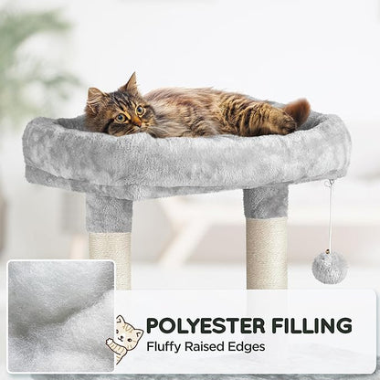 Topeakmart 63in Cat Tree, Large Cat Tower Furniture with Cat Condo, Padded Platform & Sisal-Covered Scratching Post, Stable Cat Tower Pet Play House
