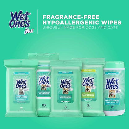 Wet Ones for Pets Multi-Purpose Dog Wipes With Vitamins A, C & E | Fragrance-Free Dog Wipes, Pet Wipes Multipurpose | Dog Grooming Wipes (Pack of 1,50 Count Total)